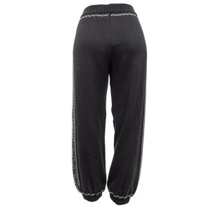 Calça Andrea Bogosian Moletom Preto e Strass