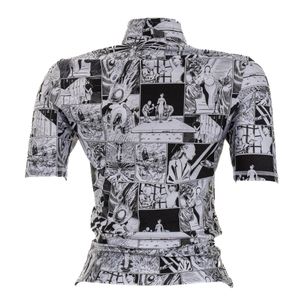 Blusa Coperni Estamada Preta e Branca
