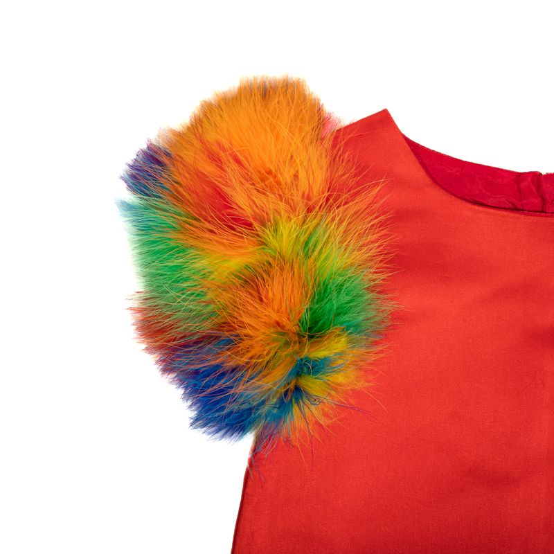 Vestido-Infantil-Charabia-Vermelho-e-Plumas-