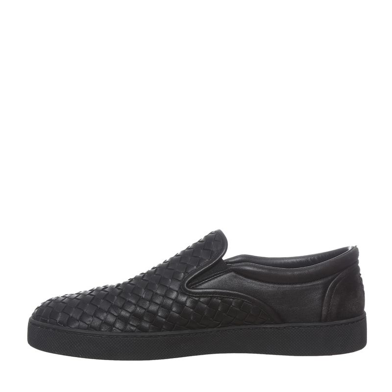 Tenis-Bottega-Veneta-Slip-On-Intrecciato-Couro-Preto