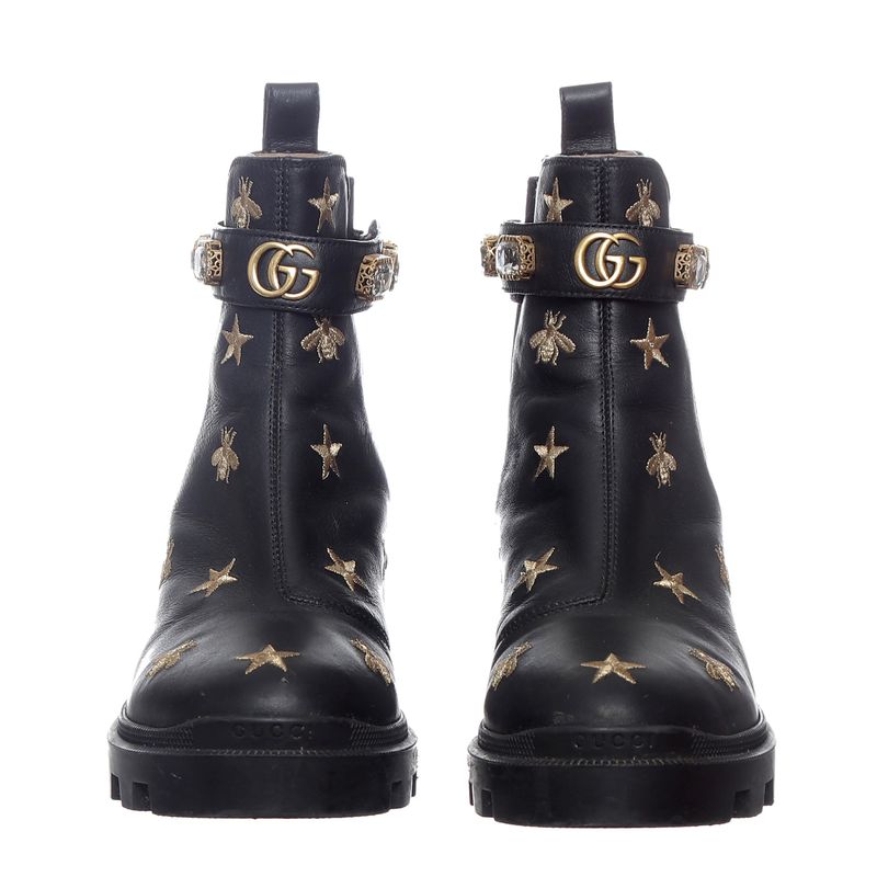 Bota-Gucci-Crystal-Bee-GG-Marmont-Chelsea-