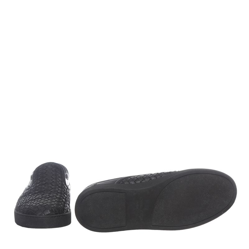 Tenis-Bottega-Veneta-Slip-On-Intrecciato-Couro-Preto