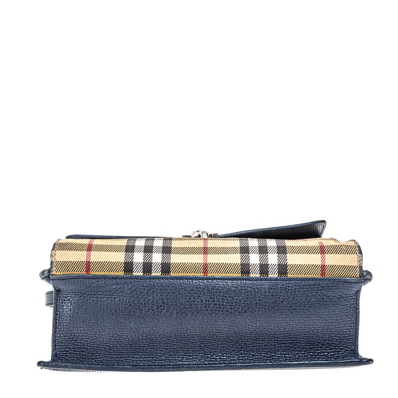 Bolsa-Burberry-Housecheck-e-Couro-Azul-Marinho-