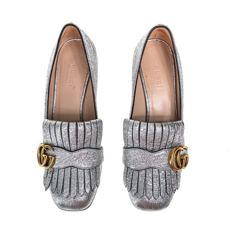 Sapato-Gucci-Franjas-Marmont-Prata-