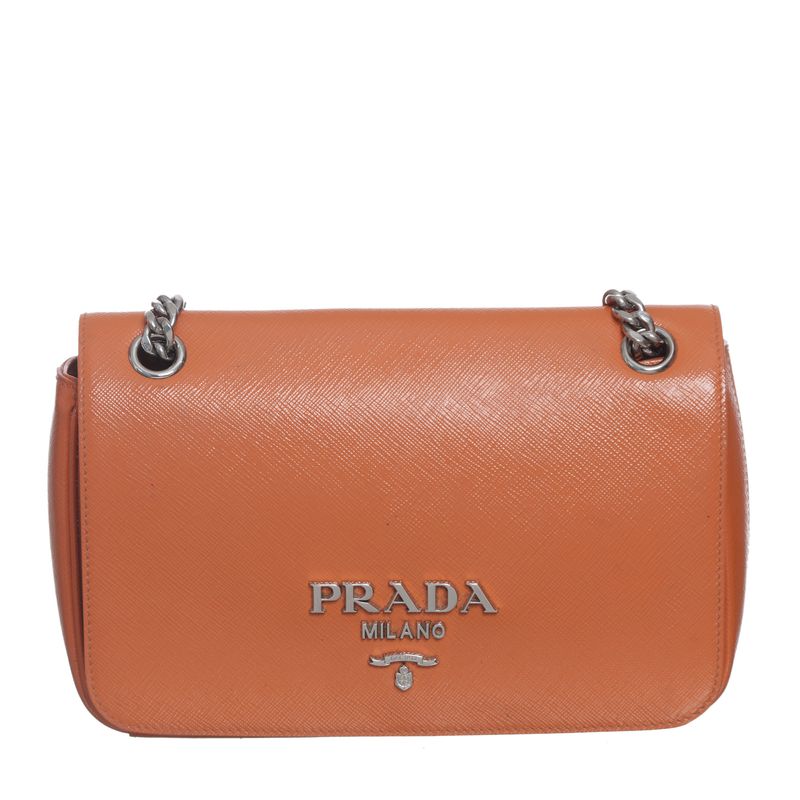 Bolsa-Prada-Couro-Saffiano-Laranja
