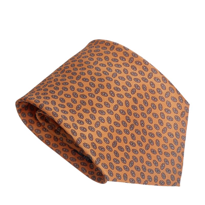 Gravata-Hermes-Estampada-Amarela