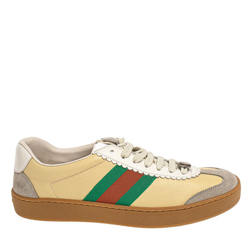 Tenis-Gucci-Couro-Bege-e-Faixa-Web-