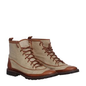 Bota Cris Barros Ráfia e Couro Camarelo