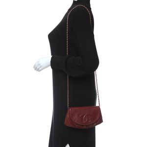 Bolsa Chanel Half Moon Wallet On Chain Vermelha