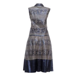 Conjunto Patricia Vieira Couro Metalizado Azul