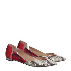 Sapatilha Aquazzura Couro Exótico Vermelho