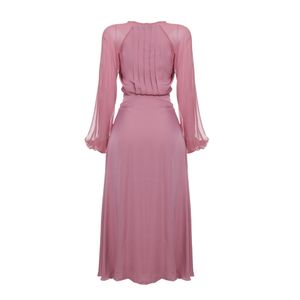 Vestido Lolitta com Pregas Rosa
