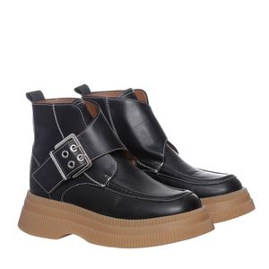 Bota Ganni Couro Preta