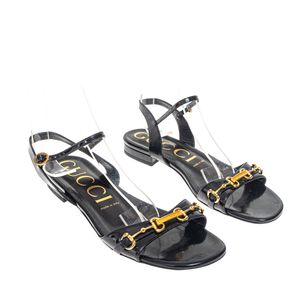 Sandália Gucci Rasteira Horsebit Preta