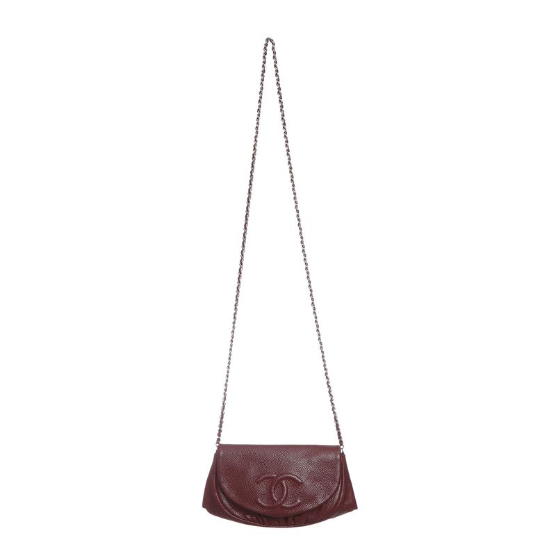 Bolsa-Chanel-Half-Moon-Wallet-On-Chain-Vermelha-