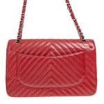 Bolsa-Chanel-Double-Flap-Chevron-Caviar-Vermelha-