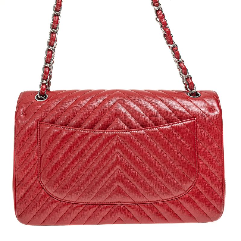Bolsa-Chanel-Double-Flap-Chevron-Caviar-Vermelha-