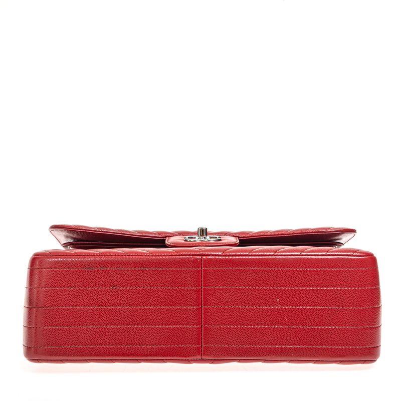 Bolsa-Chanel-Double-Flap-Chevron-Caviar-Vermelha-