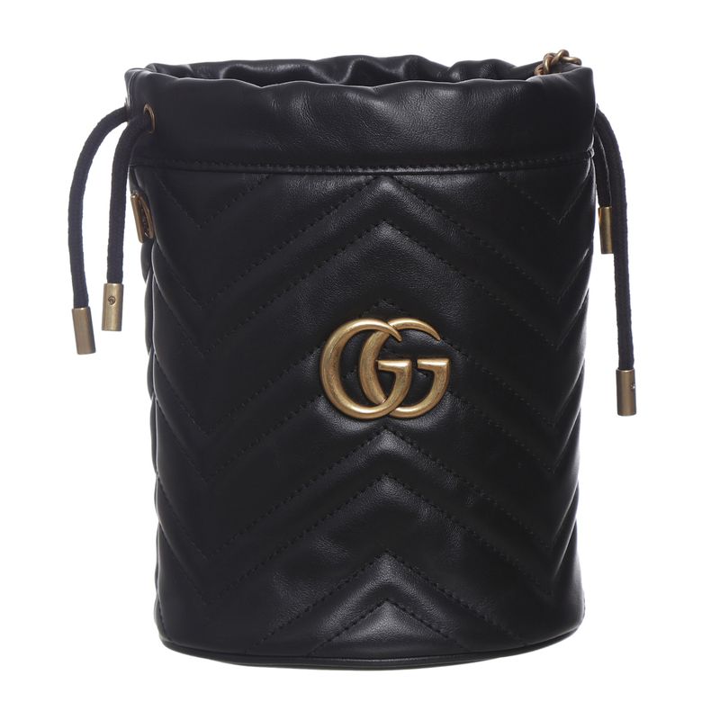 Bolsa-Gucci-Bucket-Marmont-Couro-Preta