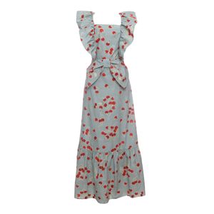 Vestido Adriana Degreas Estampado Cerejas Verde