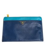 Clutch-Prada-Couro-Saffiano-Azul-
