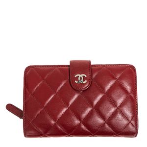 Carteira Chanel Lambskin Matelassê Vermelha