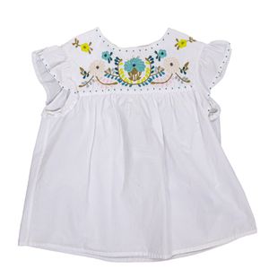Bata Bonpoint Branca Bordada Infantil