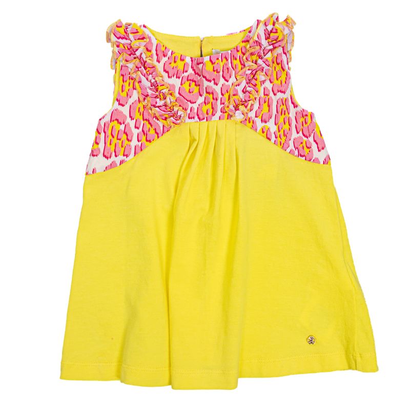 Vestido-Roberto-Cavalli-Infantil-Amarelo-e-Rosa-