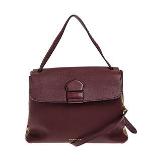 Bolsa Burberry Camberley House Check Couro Bordô