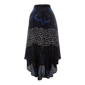 Saia Wai Wai + Betina De Luca Estampada Preta e Azul