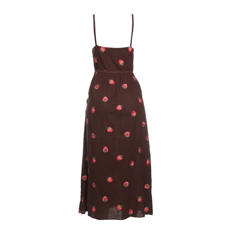 Vestido-Cris-Barros-Bordado-Morango-Marrom