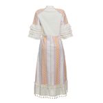 Vestido-Detalhe-Franjas-Bege-e-Laranja
