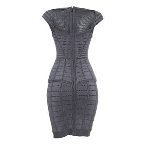 Vestido Herve Leger Tricô Metalizado