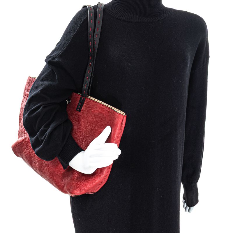 Bolsa-Fendi-Tote-Couro-Bicolor-