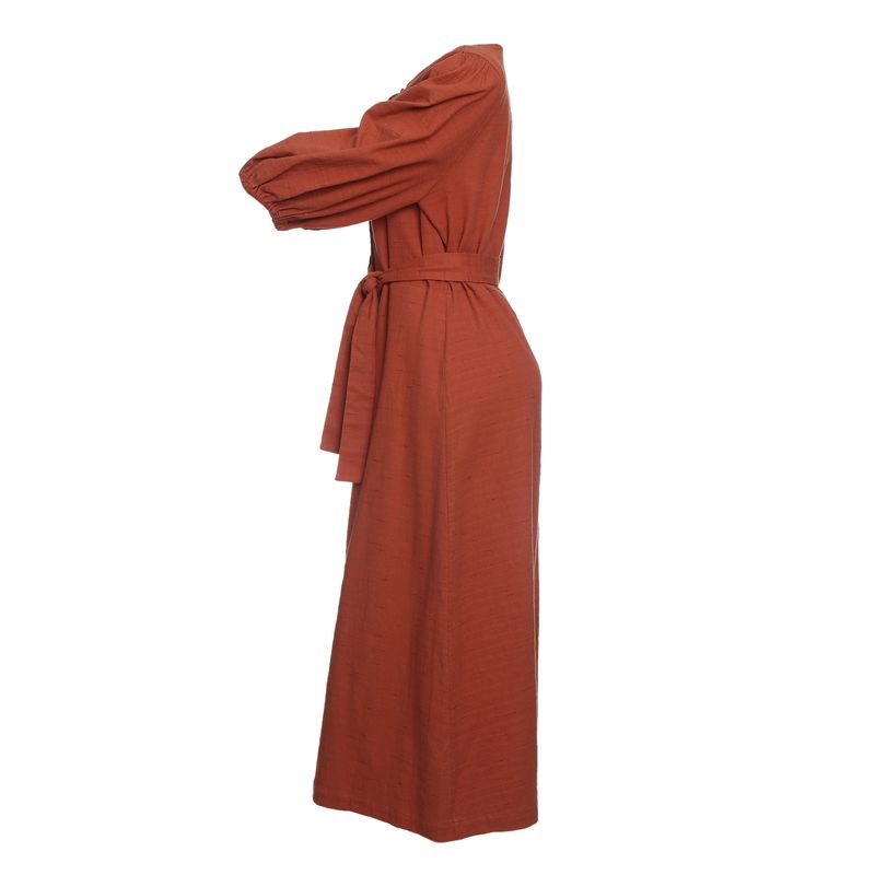 Vestido-Clemence-com-Cinto-Botoes-Terracota
