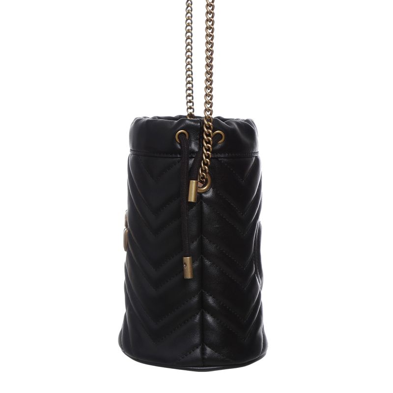Bolsa-Gucci-Bucket-Marmont-Couro-Preta