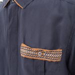 Camisa-Handred-Seda-Azul-Marinho-