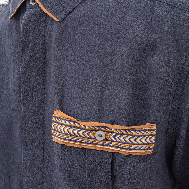 Camisa-Handred-Seda-Azul-Marinho-