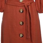 Vestido-Clemence-com-Cinto-Botoes-Terracota