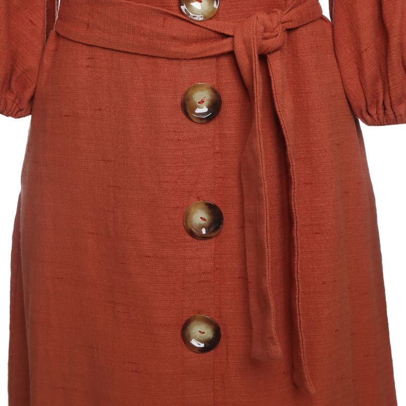 Vestido-Clemence-com-Cinto-Botoes-Terracota
