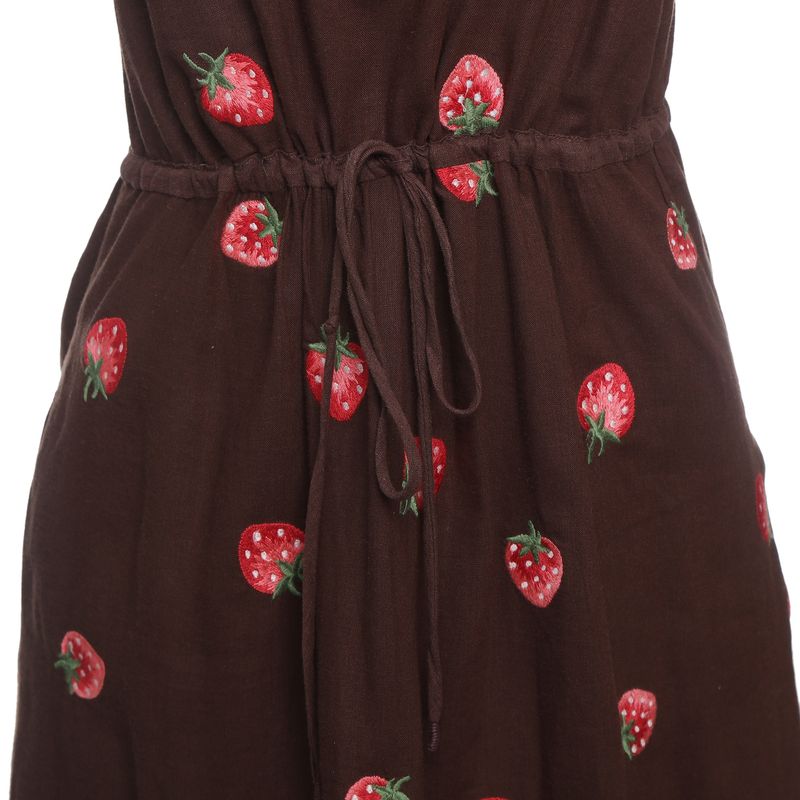 Vestido-Cris-Barros-Bordado-Morango-Marrom