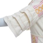 Vestido-Detalhe-Franjas-Bege-e-Laranja