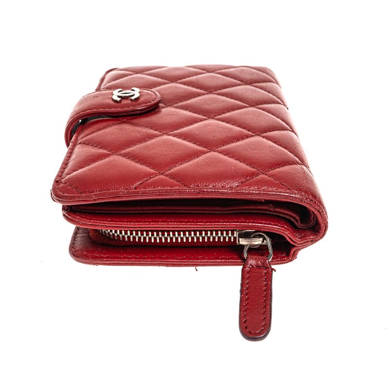 Carteira-Chanel-Lambskin-Matelasse-Vermelha-