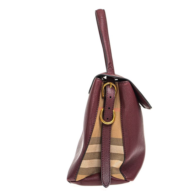 Bolsa-Burberry-Camberley-House-Check-Couro-Bordo
