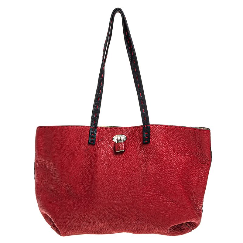 Bolsa-Fendi-Tote-Couro-Bicolor-
