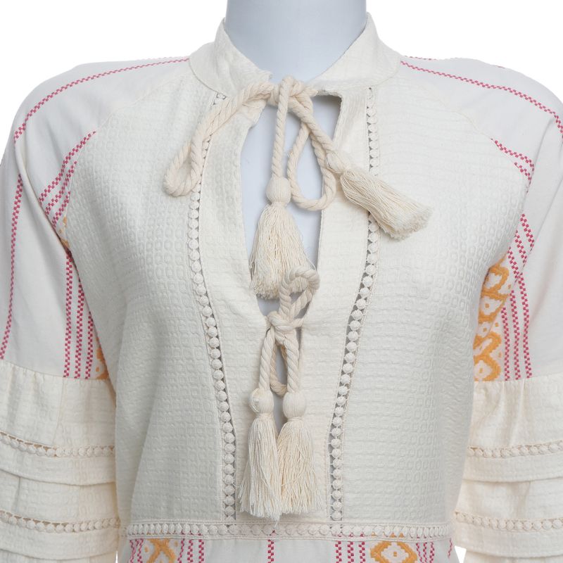Vestido-Detalhe-Franjas-Bege-e-Laranja