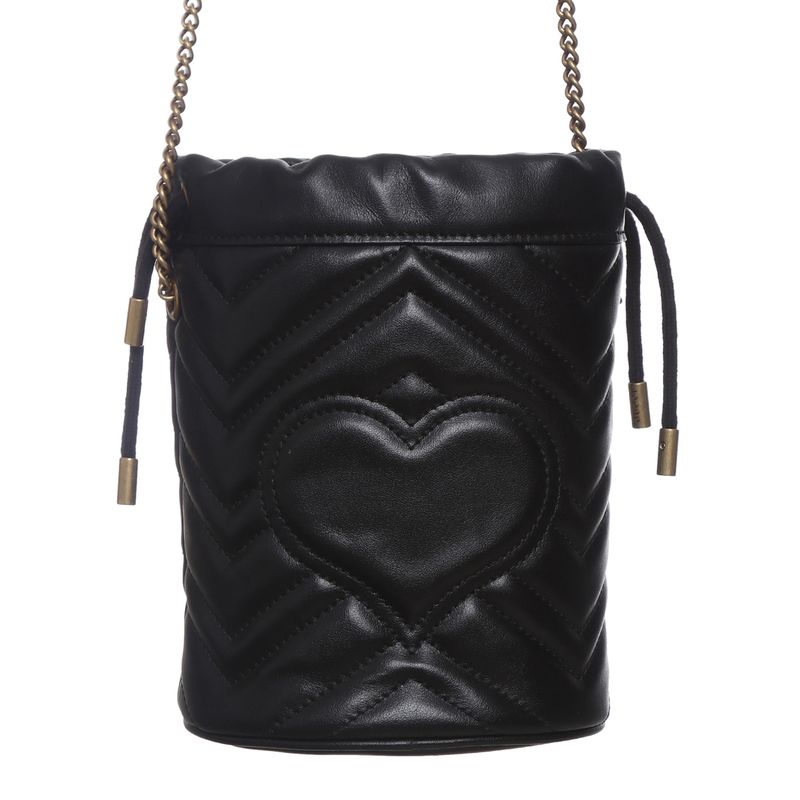 Bolsa-Gucci-Bucket-Marmont-Couro-Preta