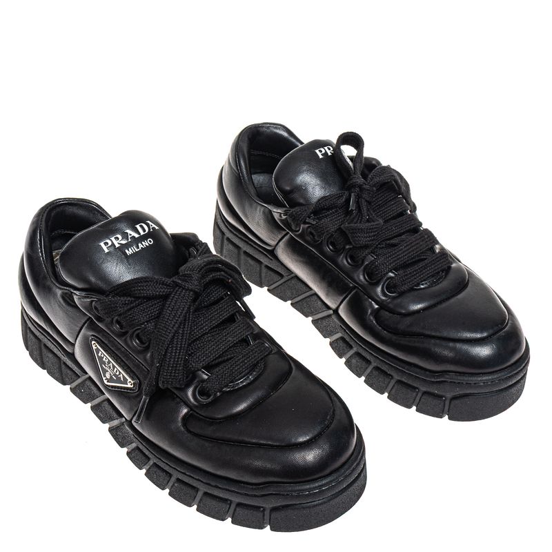 Tenis-Prada-Puffer-Couro-Preto-