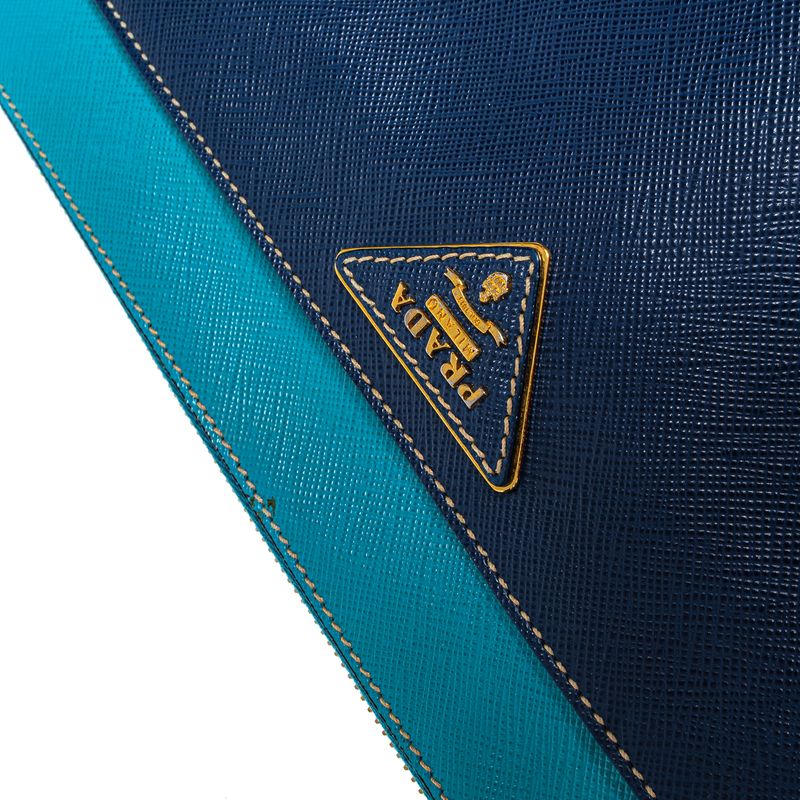 Clutch-Prada-Couro-Saffiano-Azul-