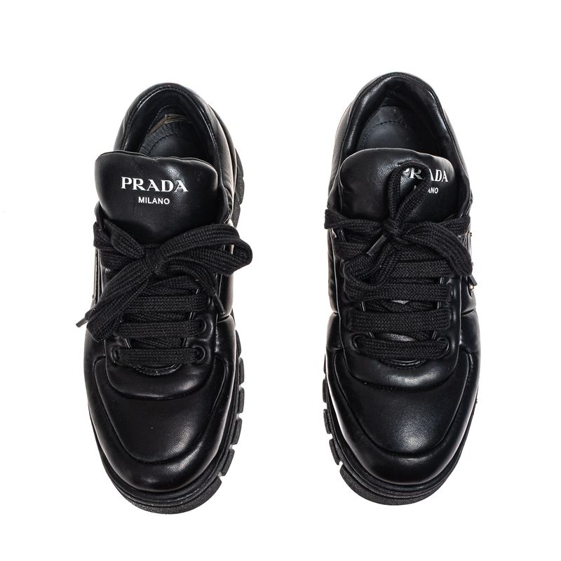 Tenis-Prada-Puffer-Couro-Preto-